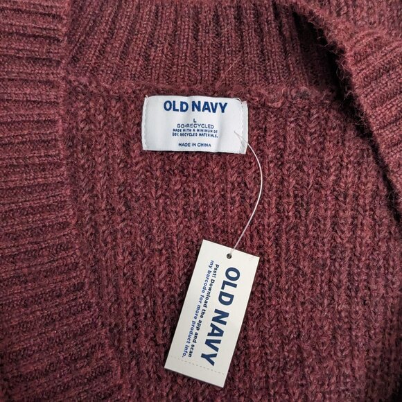 NWT Old Navy Women Chunky Button Burgundy Red Cardigan Sweater V Neck Size L - Picture 8 of 10